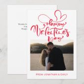 Elegant Hearts Happy Valentine's Day 1 Photo シーズンカード (正面/裏面)