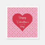 Elegant Hearts Pink Red Valentine Party Napkin Set スタンダードカクテルナプキン (正面)