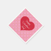 Elegant Hearts Pink Red Valentine Party Napkin Set スタンダードカクテルナプキン (角)