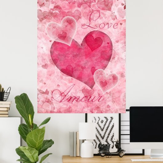 Elegant Hearts Poster ポスター (ホームオフィス)