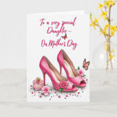 Elegant Heels Mothers Day Card カード (黄色い花)