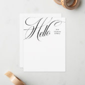 Elegant hello simple stylish personal stationery ノートカード (正面/裏面インサイチュ)