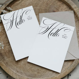 Elegant hello simple stylish personal stationery ノートカード
