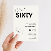 Elegant Hello Sixty Bold Typography 60th Birthday 招待状