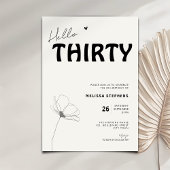 Elegant Hello Thirty Bold Typography 30th Birthday 招待状