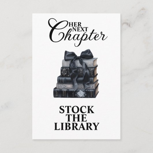 Elegant Her Next Chapter Bookish Bridal Shower  エンクロージャーカード (正面)