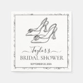 Elegant High Heels Floral Bridal Shower  スタンダードカクテルナプキン (正面)
