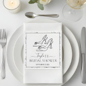 Elegant High Heels Floral Bridal Shower  スタンダードカクテルナプキン