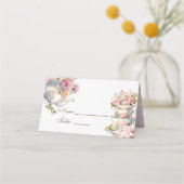Elegant Hight Tea Vintage Name Place Card プレイスカード (正面)