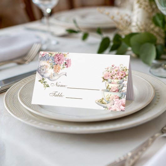 Elegant Hight Tea Vintage Name Place Card プレイスカード