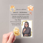 Elegant Hijabi 18th Birthday Photo Invitation | Go アクリル招待状 (インサイチュ (ポータブル))