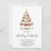 Elegant Holiday Cocktail Festive Drinks Christmas 招待状 (正面)