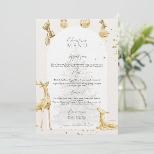 Elegant Holiday Dinner Menu Party Invite 招待状 (スタンド正面)
