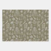 Elegant Holiday Doodles ラッピングペーパーシート (正面3)
