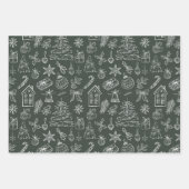 Elegant Holiday Doodles ラッピングペーパーシート (正面2)