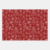 Elegant Holiday Doodles ラッピングペーパーシート (正面)