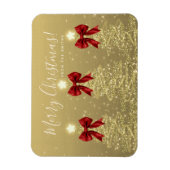 Elegant Holiday Gold Red Christmas Trees Greeting  マグネット (縦)