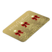 Elegant Holiday Gold Red Christmas Trees Greeting  マグネット (左側)