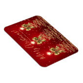 Elegant Holiday Gold Red Christmas Trees Greeting  マグネット (右側)