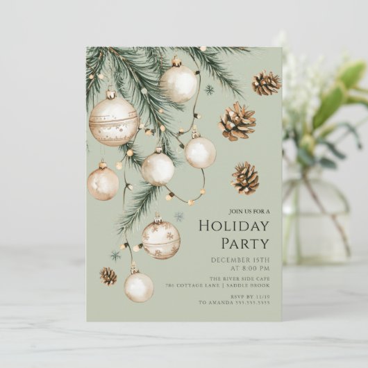 Elegant Holiday Party Invitation 招待状 (スタンド正面)