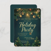 Elegant Holiday Party Invitation 招待状 (正面/裏面)