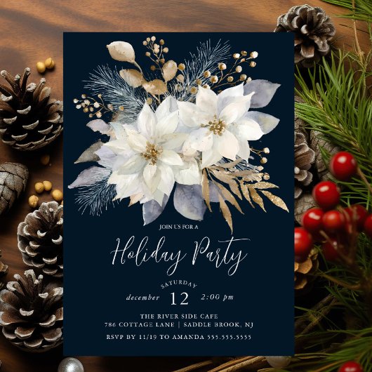 Elegant Holiday Party Invitation 招待状