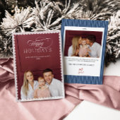 Elegant Holiday Photo Card with Scalloped Border 招待状
