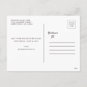 Elegant Holiday Postcard with Personalized Message シーズンポストカード (裏面)
