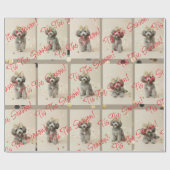 Elegant Holiday Pup Wrapping Paper (Customizable) ラッピングペーパー (フラット)