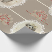 Elegant Holiday Puppy Wrapping Paper (Customize) ラッピングペーパー (角)