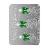 Elegant Holiday Silver Christmas Trees Green  マグネット (縦)