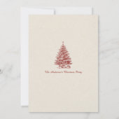 Elegant holiday tree Vintage Christmas Party 招待状 (裏面)