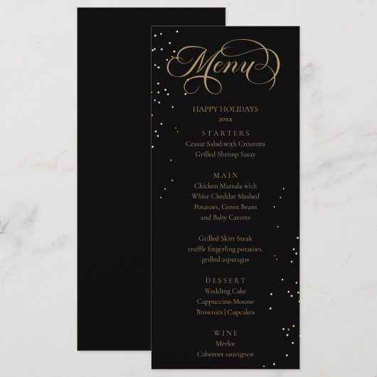 Elegant Holidays Sparkles Menu メニュー (正面/裏面)