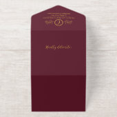 Elegant Holly Berries Plaid Photo Christmas Letter オールインワン招待状 (外側)