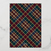 Elegant Holly | Berries Rich Plaid Christmas Party 箔招待状 (裏面)