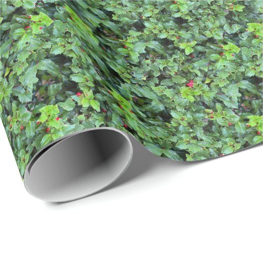 Elegant Holly Berry Christmas Gift Supply ラッピングペーパー (ロールコーナー)