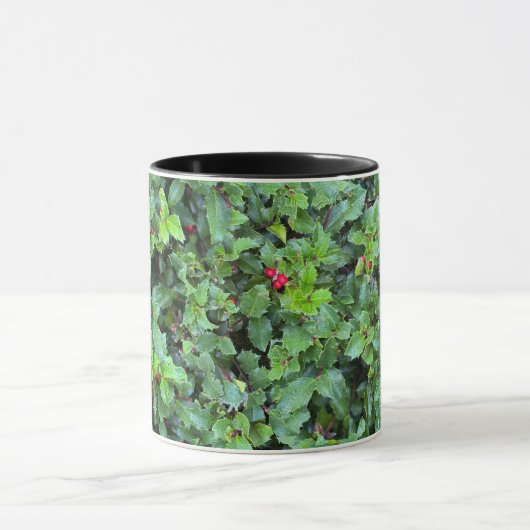Elegant Holly Berry Pattern Christmas Home Decor マグカップ (中央)