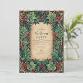 Elegant Holly Christmas Party 招待状 (スタンド正面)