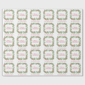 Elegant Holly Wreath Merry Christmas ラッピングペーパー (フラット)