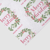 Elegant Holly Wreath Merry Christmas 薄葉紙 (詳細)