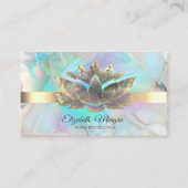Elegant Holographic Ink Lotus Opal Stone 名刺 (正面)