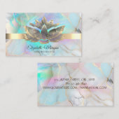 Elegant Holographic Ink Lotus Opal Stone 名刺 (正面/裏面)