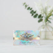 Elegant Holographic Ink Lotus Opal Stone 名刺 (スタンド正面)
