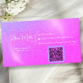 Elegant Holographic Iridescent Pink Business Card 名刺
