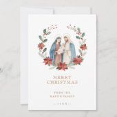 Elegant Holy Nativity Family Christmas Photo シーズンカード (正面)