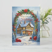 Elegant Home for the Holidays Christmas Card シーズンカード (スタンド正面)