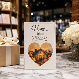 Elegant “Home is Where Mom Is” Greeting Card  カード