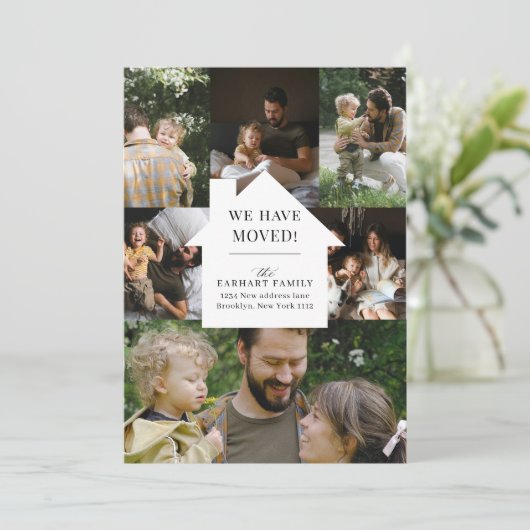 Elegant Home Photo Collage Moving 案内状 (スタンド正面)