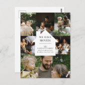 Elegant Home Photo Collage Moving Anouncement ポストカード (正面/裏面)