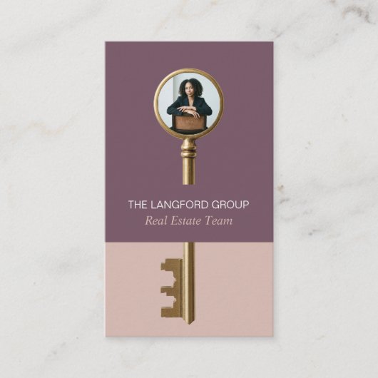 Elegant Home Real Estate Key Professional Photo 名刺 (正面)